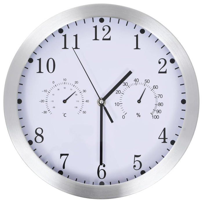 Ceas perete, mecanism cuarț, higrometru/termometru, alb, 30 cm - WALTI WALTI