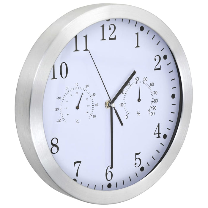 Ceas perete, mecanism cuarț, higrometru/termometru, alb, 30 cm - WALTI WALTI