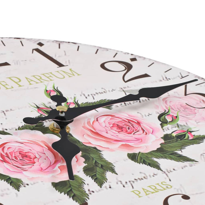 Ceas de perete vintage, 30 cm, floare - WALTI WALTI