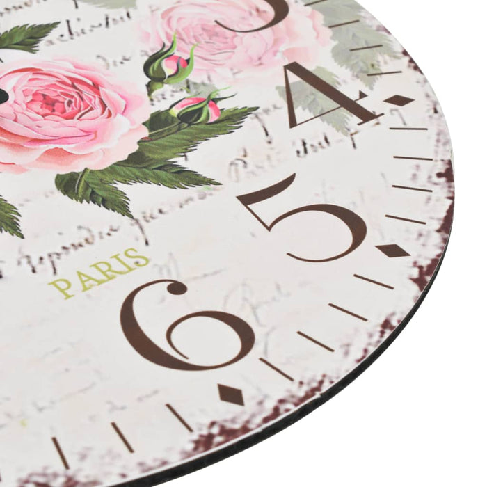 Ceas de perete vintage, 30 cm, floare - WALTI WALTI
