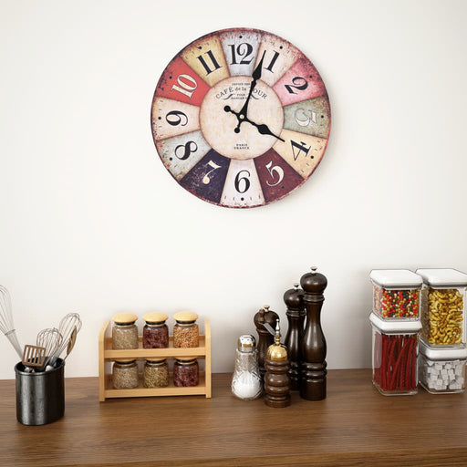 Ceas de perete vintage, 30 cm, colorat - WALTI WALTI