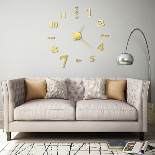 Ceas de perete 3D, auriu, 100 cm, XXL, design modern - WALTI WALTI