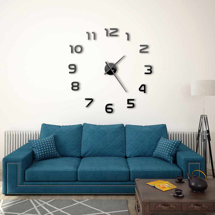 Ceas de perete 3D, negru, 100 cm, XXL, design modern - WALTI WALTI