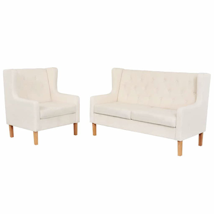 Set canapea, 2 piese, textil, Alb crem - WALTI WALTI