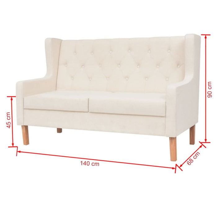 Set canapea, 2 piese, textil, Alb crem - WALTI WALTI