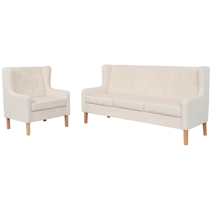 Set de canapele, 2 piese, material textil, alb crem - WALTI WALTI