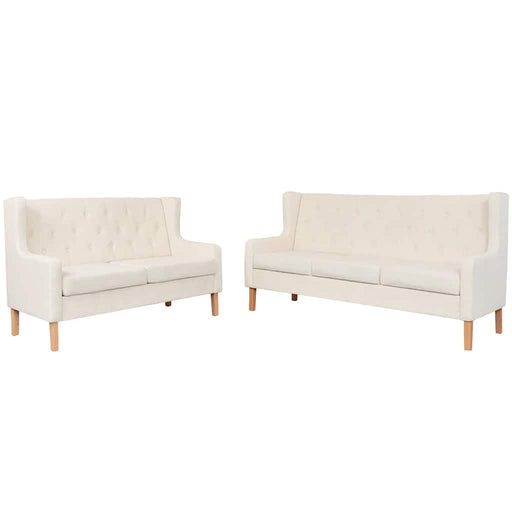 Set de canapele 2 piese, alb crem, material textil - WALTI WALTI