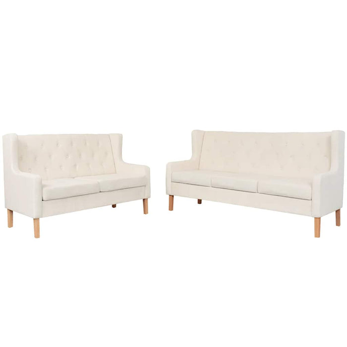 Set de canapele 2 piese, alb crem, material textil - WALTI WALTI