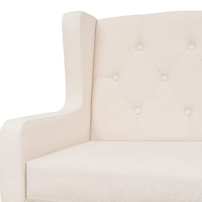 Set de canapele, 3 piese, alb crem, material textil - WALTI WALTI