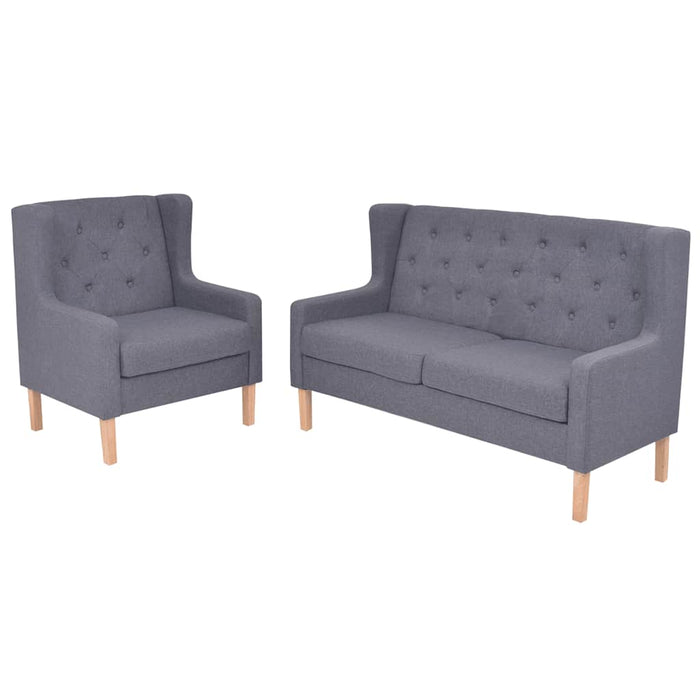 Set cu canapea, 2 piese, material textil, gri - WALTI WALTI