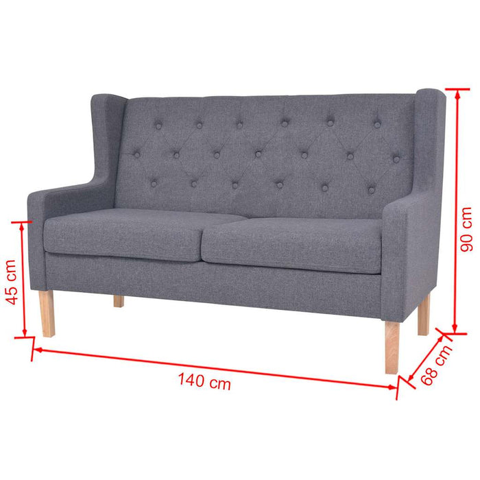 Set cu canapea, 2 piese, material textil, gri - WALTI WALTI