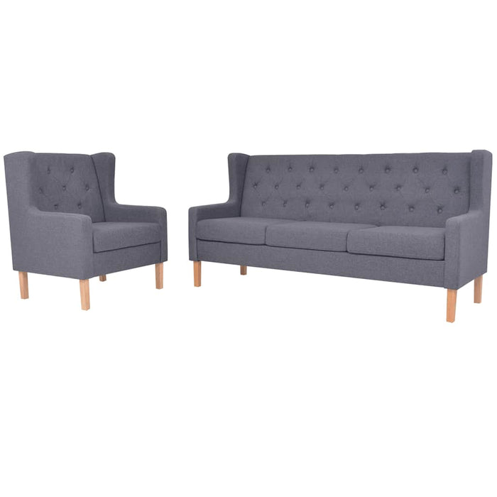 Set canapea, 2 piese, gri, material textil - WALTI WALTI