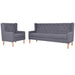 Set canapea, 2 piese, gri, material textil - WALTI WALTI