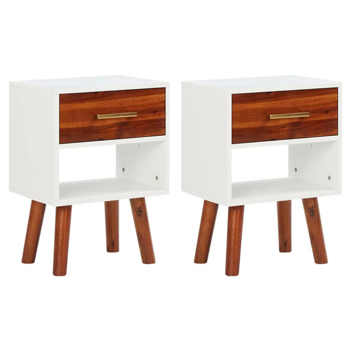 Noptiere, 2 buc., 40x30x57 cm, lemn masiv de acacia - WALTI WALTI