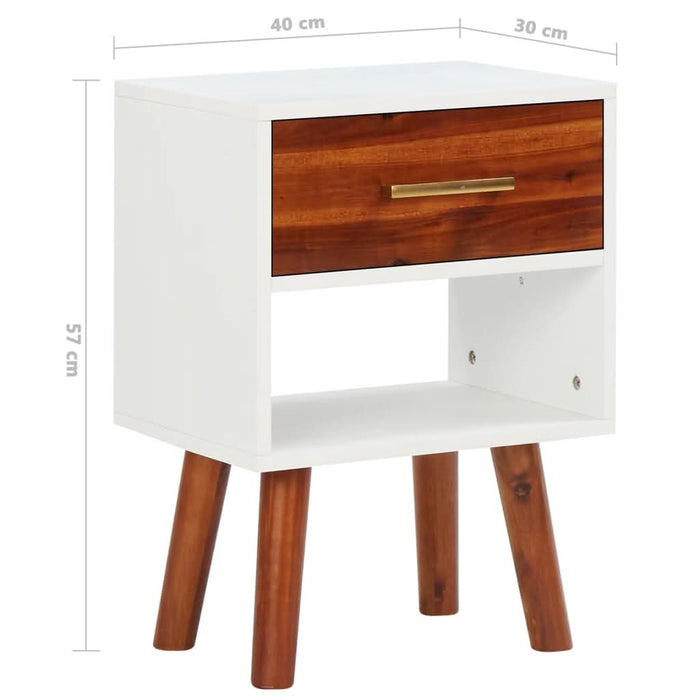 Noptiere, 2 buc., 40x30x57 cm, lemn masiv de acacia - WALTI WALTI