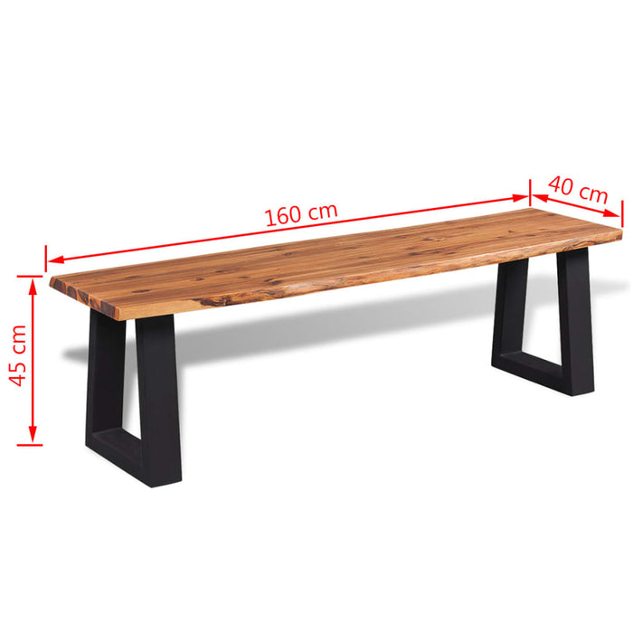 Bancă din lemn masiv de acacia, 160 cm WALTI