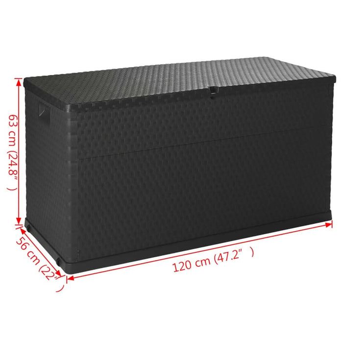 Cutie depozitare pentru grădină antracit 120x56x63 cm PP ratan - WALTI WALTI
