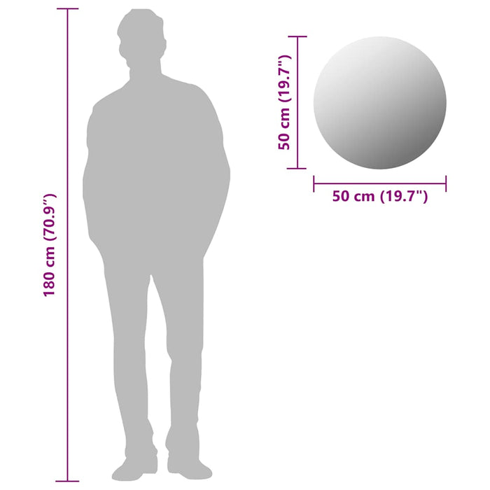 Oglindă de perete, 50 cm, sticlă, rotundă - WALTI WALTI