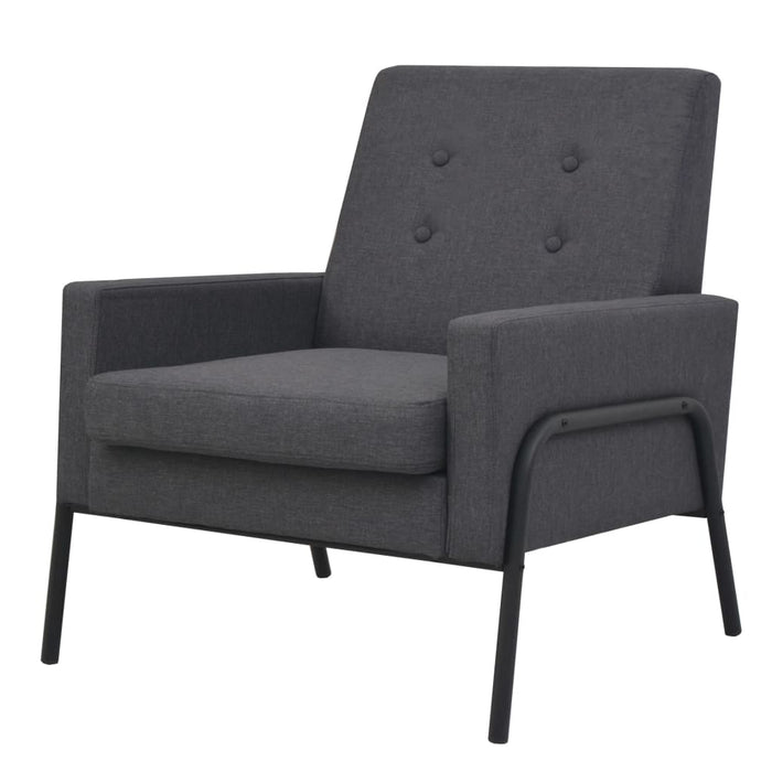 Fotoliu, gri închis, oțel și material textil WALTI
