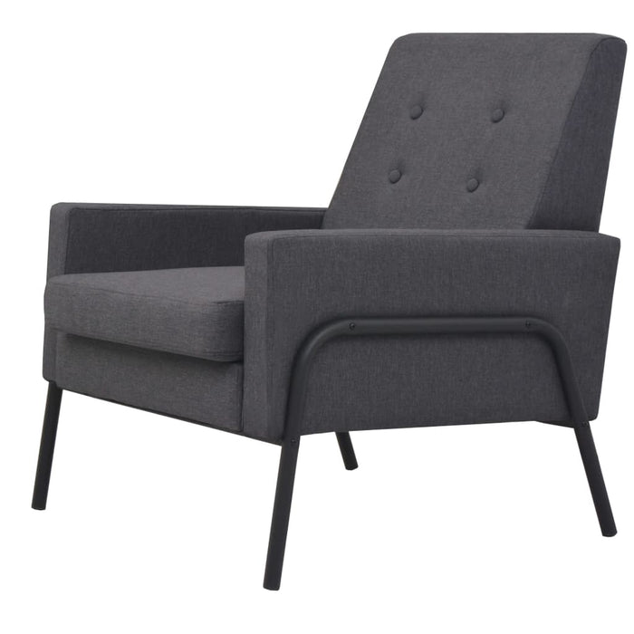 Fotoliu, gri închis, oțel și material textil WALTI