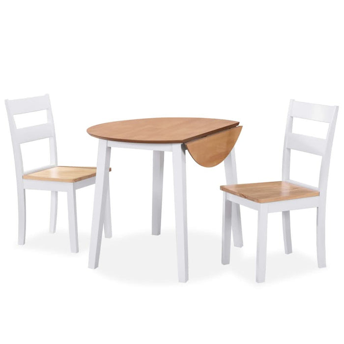 Set mobilier bucătărie, 3 piese, MDF și lemn de hevea, alb - WALTI WALTI