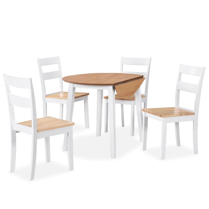 Set mobilier de bucătărie, 5 piese, MDF și lemn de hevea, alb - WALTI WALTI