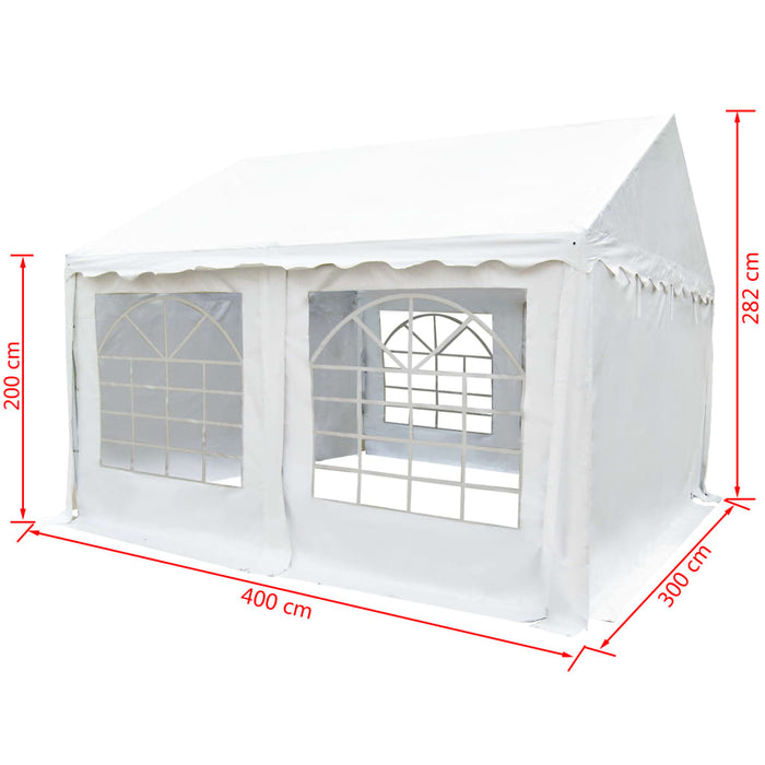 Pavilion de grădină, alb, 3 x 4 m, PVC WALTI