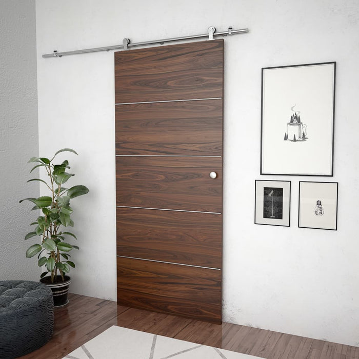 Set piese pentru ușă glisantă, argintiu, 183 cm oțel inoxidabil - WALTI WALTI