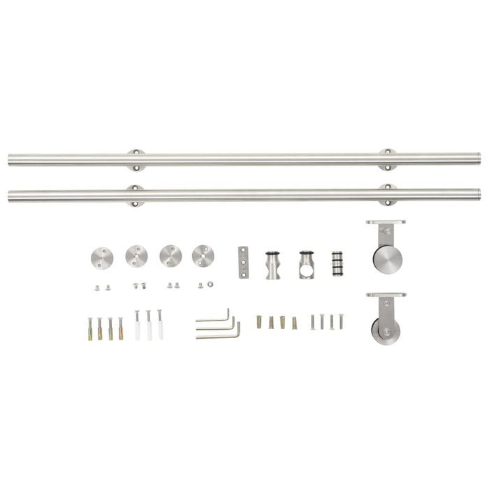 Set piese pentru ușă glisantă, argintiu, 183 cm oțel inoxidabil - WALTI WALTI