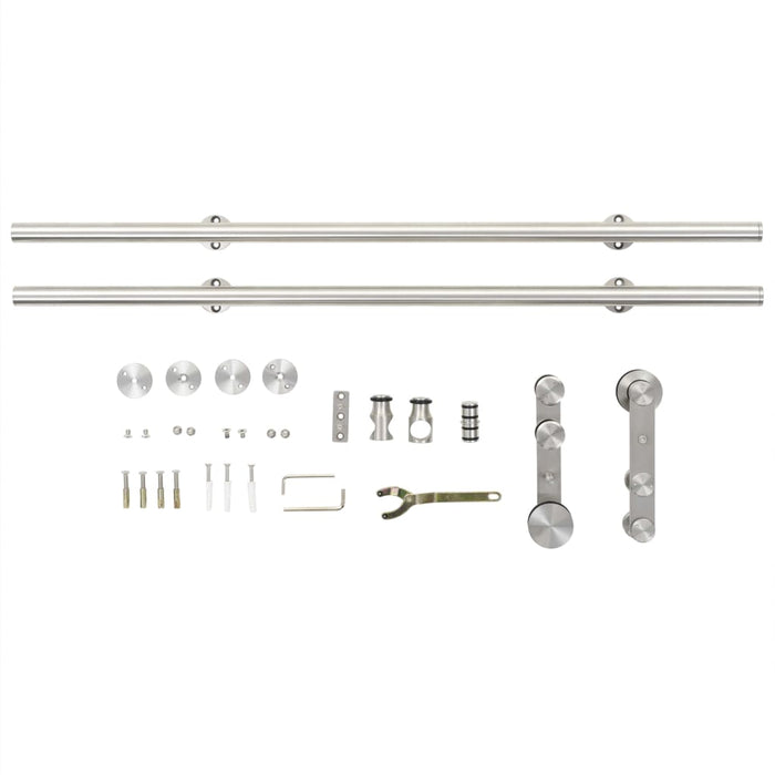 Set piese pentru ușă glisantă, argintiu, 183 cm oțel inoxidabil - WALTI WALTI