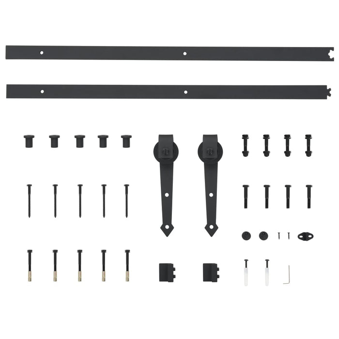 Set piese pentru ușă glisantă, negru, 183 cm, oțel - WALTI WALTI