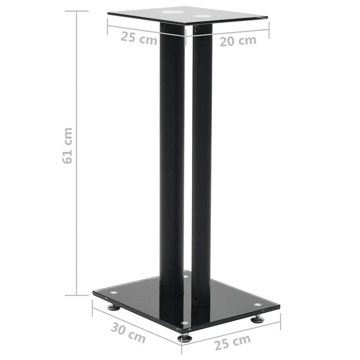Standuri boxe 2 buc, sticlă securizată, design 2 coloane, negru - WALTI WALTI