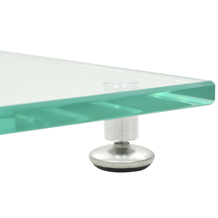 Standuri boxe 2 buc., sticlă călită, design coloană, argintiu WALTI