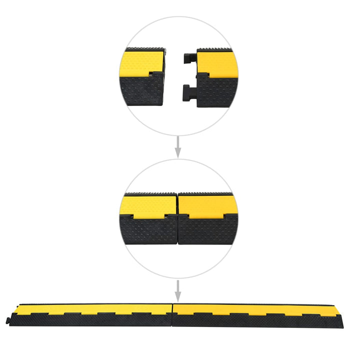 Rampă de protecție cabluri, 4 buc., 2 canale, cauciuc 101,5 cm - WALTI WALTI