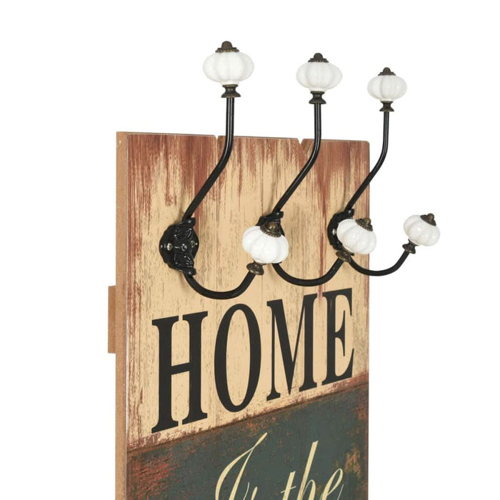 Cuier de perete cu 6 cârlige, 120 x 40 cm, HOME IS - WALTI WALTI