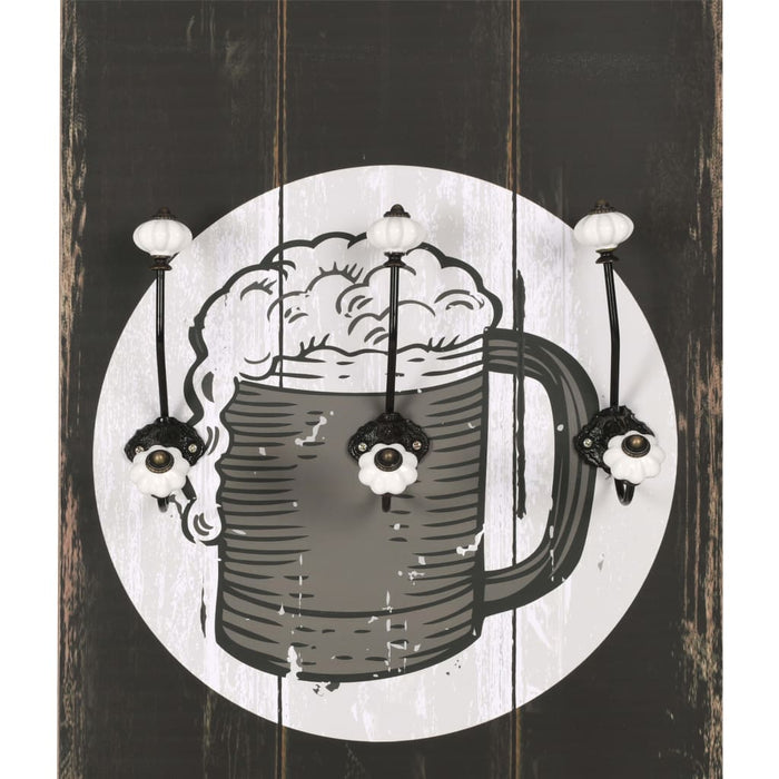 Cuier de perete cu 6 cârlige, 120 x 40 cm - WALTI WALTI