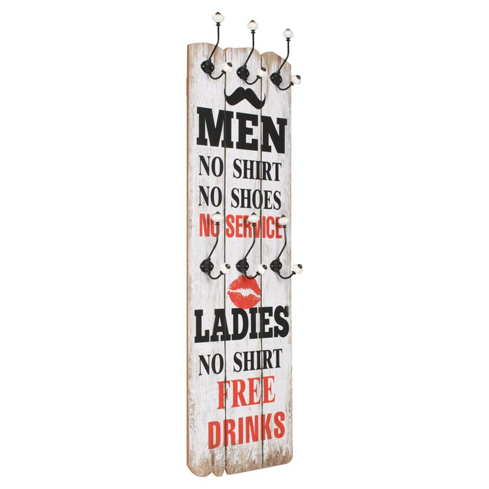 Cuier de perete cu 6 cârlige MEN LADIES, 120 x 40 cm - WALTI WALTI