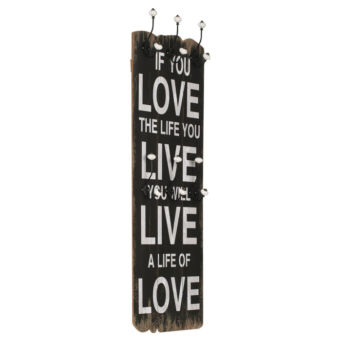 Cuier de perete cu 6 cârlige, 120 x 40 cm, LOVE LIFE WALTI