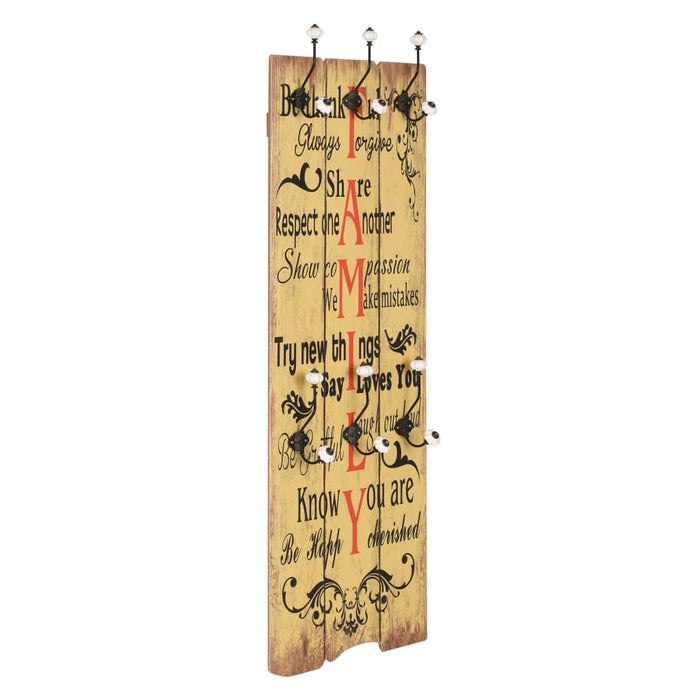 Cuier de perete cu 6 cârlige FAMILY, 120 x 40 cm - WALTI WALTI