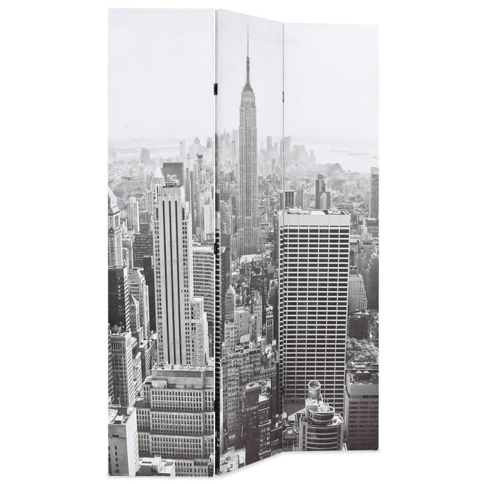 Paravan cameră pliabil, 120x170 cm, New York pe zi, alb/negru - WALTI WALTI