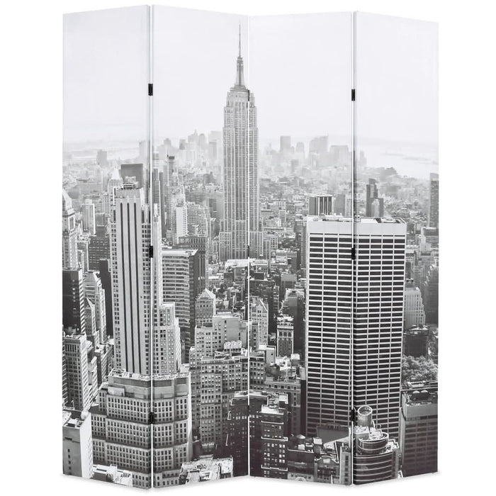 Paravan cameră pliabil, 160x170 cm, New York pe zi, alb/negru - WALTI WALTI