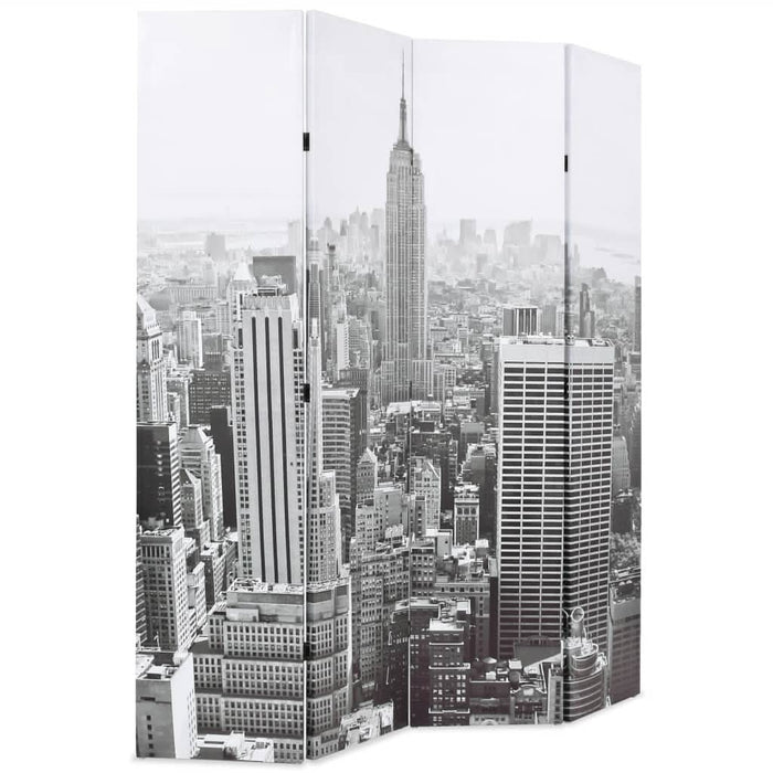 Paravan cameră pliabil, 160x170 cm, New York pe zi, alb/negru - WALTI WALTI