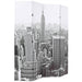 Paravan cameră pliabil, 160x170 cm, New York pe zi, alb/negru - WALTI WALTI
