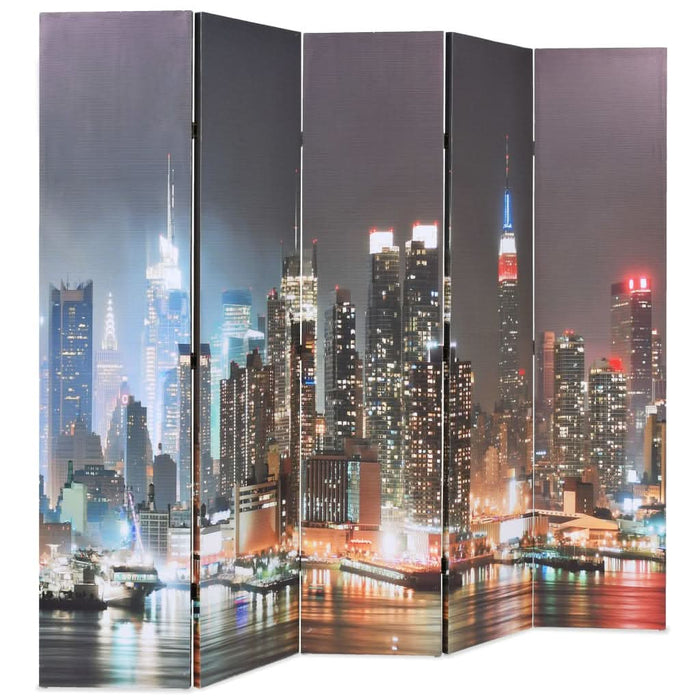 Paravan cameră pliabil, 200x170 cm, New York pe timp de noapte - WALTI WALTI