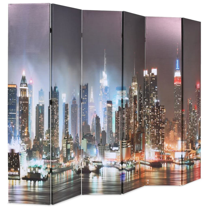 Paravan cameră pliabil 228 x 170 cm, New York pe timp de noapte - WALTI WALTI