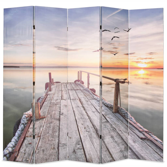 Paravan de cameră pliabil, 200 x 170 cm, imprimeu lac - WALTI WALTI