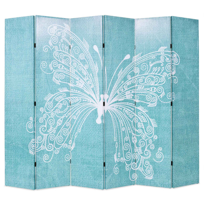 Paravan cameră pliabil, albastru, 228 x 170 cm, fluture - WALTI WALTI