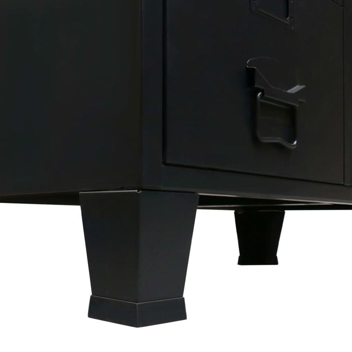 Șifonier, stil industrial, 67 x 35 x 107 cm, negru, metal - WALTI WALTI