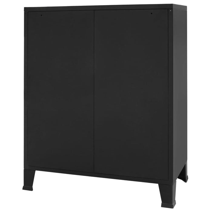 Comodă sertare, metal, stil industrial, 78x40x93 cm, negru - WALTI WALTI