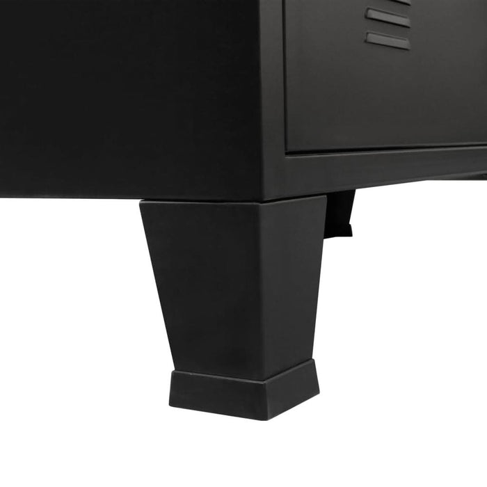 Comodă sertare, metal, stil industrial, 78x40x93 cm, negru - WALTI WALTI